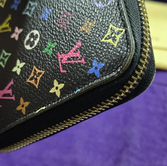 Louis Vuitton Murakami Zippy Black Multicolor Wallet - Picture 4 of 16